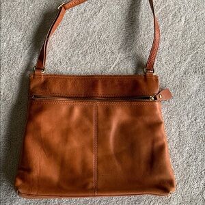 Emma & Sophia Brown Leather Crossbody Bag
